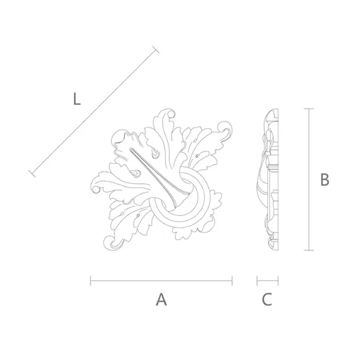 Acanthus ring oak applique